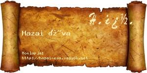 Hazai Éva névjegykártya